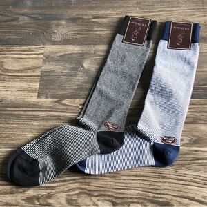 NWT JM Dickens Mens Sock Bundle Pima Cotton Blue Black Stripe